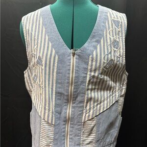 Striped Blue and White Women's Vest